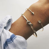 Damen Vintage Manschettenarmband mit Pfeilknoten